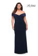 Picture of: Jersey Plus Size Dress with Off the Shoulder Top in Navy, Style: 29397, Detail Picture 2