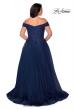 Picture of: Off The Shoulder Tulle Plus Size Gown with Lace in Navy, Style: 28950, Detail Picture 3