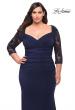 Picture of: Jersey Plus Dress with Lace Sleeves and Back in Navy, Style: 29586, Detail Picture 3