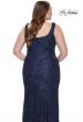 Picture of: Beaded Lace Plus Size Fitted Dress with Square Neckline in Navy, Style: 31605, Detail Picture 3