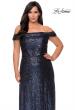 Picture of: Off the Shoulder Sequin Curvy Prom Dress in Navy, Style: 28988, Detail Picture 4