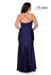 Picture of: Jersey Prom Dress for Curves with Slit and Criss Cross Back in Navy, Style: 29022, Detail Picture 6
