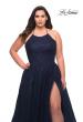 Picture of: Tulle Gown with Lace Bodice and High Neckline in Navy, Style: 29071, Detail Picture 6
