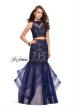 Picture of: Two Piece Lace Prom Dress with Tulle Skirt in Navy, Style: 26071, Main Picture