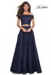 Picture of: Two Piece Off the Shoulder Lace Prom Dress in Navy, Style: 27028, Main Picture