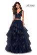Picture of: Two Piece Metallic Tulle Dress with Rhinestone Bust in Navy, Style: 27445, Main Picture