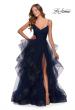 Picture of: Layered Tulle Prom Dress with V Shaped Neckline in Navy, Style: 28502, Main Picture