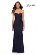 Picture of: Strapless Jersey Dress with Ruching and Full Back in Navy, Style 29851, Main Picture