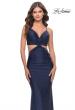 Picture of: Twist Front Cut Out Rhinestone Jersey Dress in Navy, Style: 31339, Main Picture