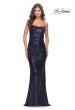 Picture of: Long Sequin Dress with Lace Up Strappy Back in Navy, Style: 31518, Main Picture