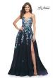 Picture of: Gorgeous Sequin Floral Lace Applique A-Line Tulle Prom Dress in Navy, Style: 32023, Main Picture