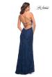 Picture of: One Shoulder Long Lace Prom Dress with Open Back in Blue, Style: 30441, Detail Picture 10