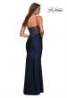 Picture of: Rhinestone Beaded Prom Dress with Illusion Sides and Back in Blue, Style: 30589, Detail Picture 10