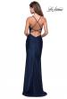 Picture of: Form Fitting Jersey Dress with Ruching and Strappy Back in Navy, Style: 27501, Detail Picture 13