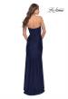 Picture of: Long Dress with Jersey Skirt and Lace Illusion Bodice in Navy, Style: 31182, Style: 31182