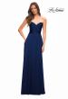 Picture of: Simple Strapless Jersey Dress with High Slit in Navy, Style: 30700, Detail Picture 17