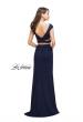 Picture of: Two Piece Wrap Jersey Prom Dress with Short Sleeves in Navy, Style: 25815, Back Picture