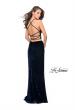 Picture of: Long Velvet Two Piece Prom Dress with Printed Bodice in Navy, Style: 26115, Back Picture