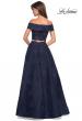 Picture of: Two Piece Off the Shoulder Lace Prom Dress in Navy, Style: 27028, Back Picture