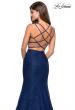 Picture of: Two Piece Stretch Lace Prom Dress with Strappy Back in Navy, Style: 27452, Back Picture