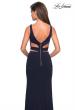 Picture of: Faux Two Piece Dress with Exposed Zipper and Cut Outs in Navy, Style: 27588, Back Picture
