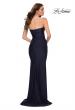 Picture of: Strapless Jersey Dress with Ruching and Full Back in Navy, Style 29851, Back Picture