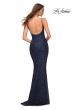 Picture of: Lovely Long Soft Sequin Dress with Scoop Neck in Blue, Style: 30707, Back Picture