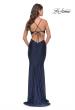 Picture of: Twist Front Cut Out Rhinestone Jersey Dress in Navy, Style: 31339, Back Picture