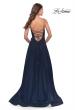 Picture of: Charming Tulle and Lace Gown with Illusion Bodice in Navy, Style: 31381, Back Picture
