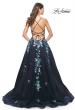 Picture of: Gorgeous Sequin Floral Lace Applique A-Line Tulle Prom Dress in Navy, Style: 32023, Back Picture