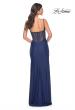 Picture of: Chic Jersey Dress with Ruching and Illusion Back in Blue, Style: 32287, Back Picture