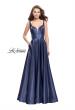 Picture of: A-Line Ball Gown with V Open Back and Pockets in Navy, Style: 26015, Detail Picture 1