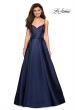 Picture of: Elegant Long Ball Gown with Empire Waist and V Back in Navy, Style: 27447, Detail Picture 1