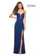 Picture of: Form Fitting Jersey Dress with Open Strappy Back in Navy, Style: 27512, Detail Picture 1