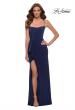 Picture of: Modern Jersey Dress with Ruffle Detail on Skirt in Navy, Style 29735, Detail Picture 1