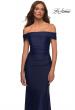 Picture of: Off the Shoulder Elegant Long Evening Gown in Navy, Detail Picture 1