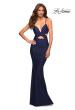 Picture of: Cut Out Prom Dress with Ruching and Open Back in Blue, Style: 30510, Detail Picture 1