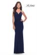 Picture of: Long Net Jersey Dress with Illusion Waist in Navy, Style: 31585, Style: 31585
