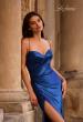 Picture of: Stunning Metallic Jersey Dress with Ruched Top in Navy , Style 32527, Detail Picture 1
