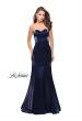Picture of: Strapless Long Mermaid Prom Dress in Two Tone Satin in Navy, Style: 25383, Detail Picture 2