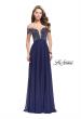 Picture of: A-Line Prom Gown with Beaded Bodice and Chiffon Skirt in Navy, Style: 26059, Detail Picture 2