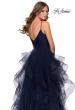 Picture of: Layered Tulle Prom Dress with V Shaped Neckline in Navy, Style: 28502, Detail Picture 2