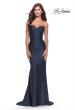 Picture of: Sweetheart Trumpet Liquid Jersey Gown with Ruching in Navy, Style: 31322, Detail Picture 2