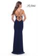 Picture of: Long Net Jersey Dress with Illusion Waist in Navy, Style: 31585, Style: 31585