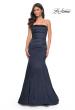 Picture of: Strapless Mermaid Stretch Satin Prom Dress in Blue, Style: 31980, Detail Picture 2