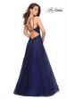 Picture of: Tulle Prom Dress with Lace Bodice and Strappy Back in Navy, Style: 27143, Detail Picture 3