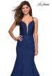 Picture of: Mermaid Style Lace Dress with Strappy Open Back in Navy, Style: 27560, Detail Picture 3