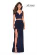 Picture of: Faux Two Piece Dress with Exposed Zipper and Cut Outs in Navy, Style: 27588, Detail Picture 3