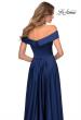 Picture of: Satin Off the Shoulder Evening Dress with Pockets in Navy, Style: 28978, Detail Picture 3