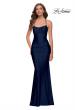 Picture of: On Trend Jersey Long Dress with Ruching on Bodice in Navy, Style 29873, Detail Picture 3